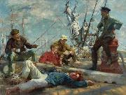 Henry Scott Tuke The midday rest sailors yarning oil on canvas